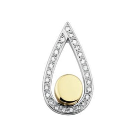 Silver and Gold Sparkle Drop Pendant with Cremation Ash