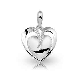 Silver Sparkle Heart Pendant with Cremation Ash