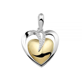 Gold Sparkle Heart Pendant with Cremation Ash