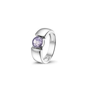 Silver Circle Ring with Cremation Ash