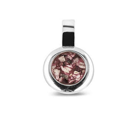 Circle Silver Pendant with Cremation Ash