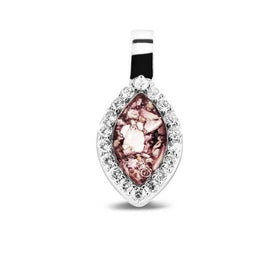 Cat Eye Silver Pendant with Cremation Ash and Zircons