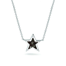 Silver Star Necklace with Cremation Ash