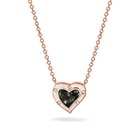 Rose Heart Pendant with Cremation Ash