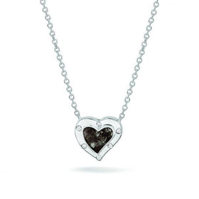 Silver Heart Necklace with Cremation Ash