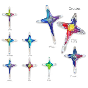 Dichroic Cross Suncatcher with Infused Cremains