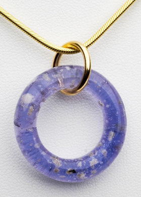 Glass Halo Pendant with Cremation Ashes of People and Pets