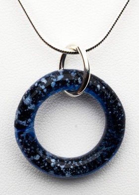Glass Halo Pendant with Cremation Ashes of People and Pets