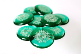 emerald green sharing stones with cremation ash
