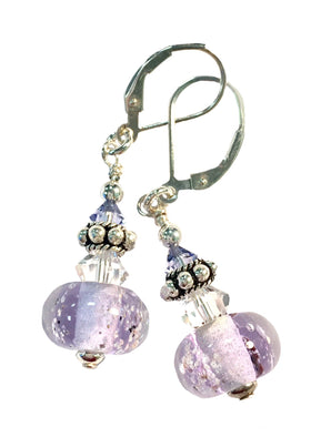Glass Bead Earrings with Cremains