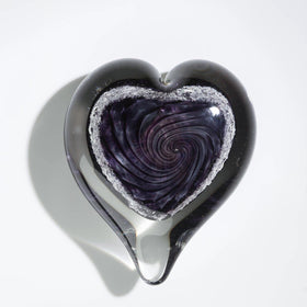 Glass Swirl Heart with Cremains - 20 Colors Available