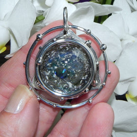 Caged Glass Galaxy Necklace- Cremation Jewelry