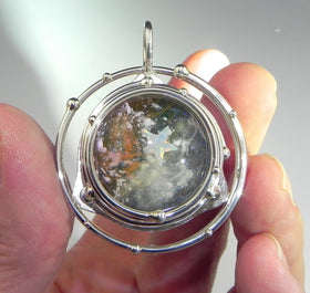 Caged Glass Galaxy Necklace- Cremation Jewelry