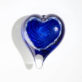 Glass Swirl Heart with Cremains - 20 Colors Available