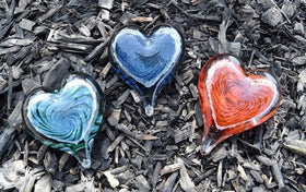 Glass Swirl Heart with Cremains - 20 Colors Available