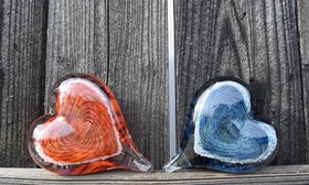 Glass Swirl Heart with Cremains - 20 Colors Available