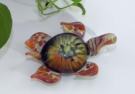 Cave Sea Turtle Glass Pendant with Infused Cremation Ash