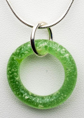 Glass Halo Pendant with Cremation Ashes of People and Pets