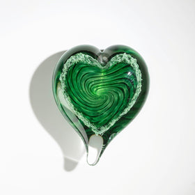 Glass Swirl Heart with Cremains - 20 Colors Available