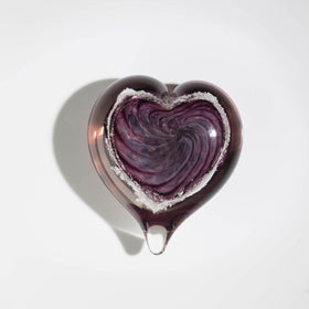 Glass Swirl Heart with Cremains - 20 Colors Available
