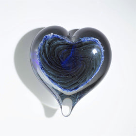 Glass Swirl Heart with Cremains - 20 Colors Available