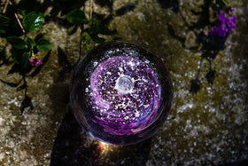 Galaxy Snowfall Orb with Cremation Ash