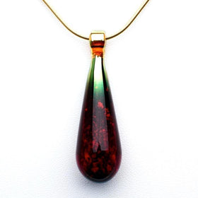 Garnet Drop Pendant with Infused Ash