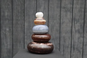 5 Stone Glass Cairn with Cremation Ashes