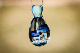 Glass Mushroom Pendant with Cremains