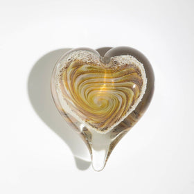 Glass Swirl Heart with Cremains - 20 Colors Available