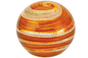 Gold and Amber Glass Orb with Cremation Ash
