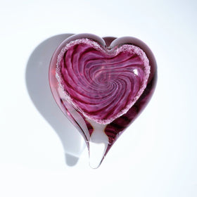 Glass Swirl Heart with Cremains - 20 Colors Available