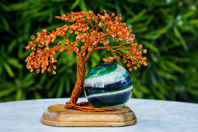 Autumn Tranquility Tree of Life & Memorial Paperweight with Cremains