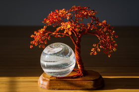 Autumn Tranquility Tree of Life & Memorial Paperweight with Cremains