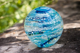 Tranquil Swirl Paperweight with Cremation Ash - FREE SHIPPING