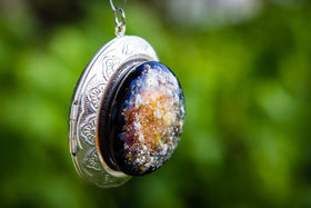 Memorial Glass Locket with Infused Cremation Ash