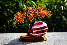 Autumn Tranquility Tree of Life & Memorial Paperweight with Cremains