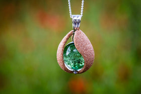 Golden Silver Glitter Drop with Cremation Ash Infused 14mm Marble