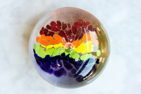 Rainbow's End Paperweight with Cremation Ash