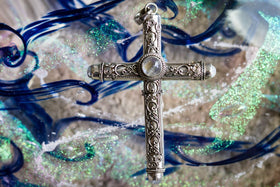 Sterling Silver Cross Keepsake Pendant For Cremains