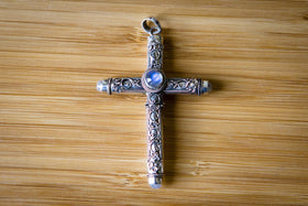 Sterling Silver Cross Keepsake Pendant For Cremains