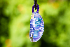 Glass Butterfly Pendant with Cremation Ash