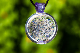 Glass Butterfly Pendant with Cremation Ash