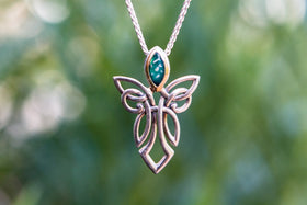 Silver Guardian Angel Necklace with Cremation Ash