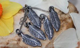 Silver Feather Cremation Necklace