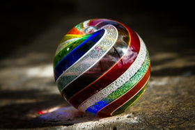 Rainbow Swirl Orb with Cremains