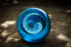 Northern Lights Galaxy Paperweight with Cremains