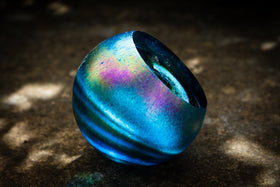 Northern Lights Galaxy Paperweight with Cremains