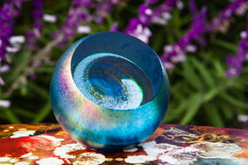 Northern Lights Galaxy Paperweight with Cremains