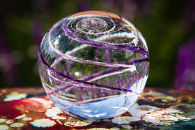 Helix Twist Paperweight with Cremation Ash